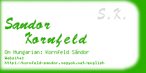 sandor kornfeld business card